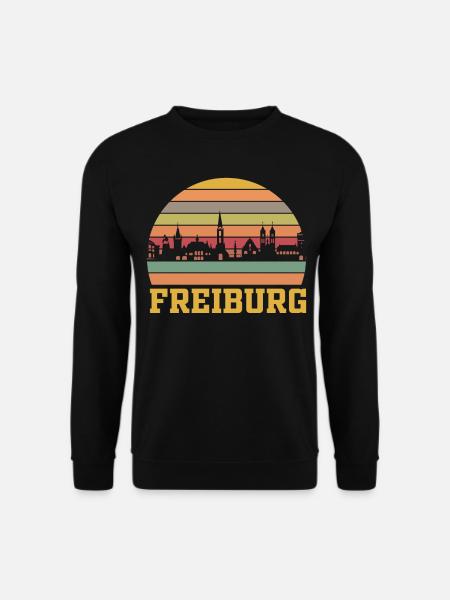 Freiburg | Freiburg Skyline Retro - Unisex Pullover - Schwarz