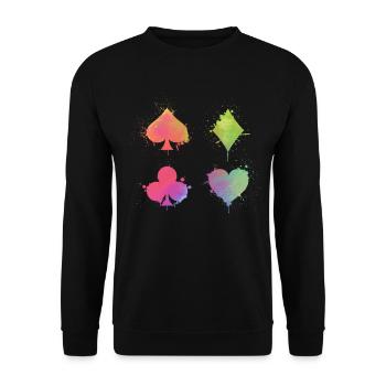 Pokerspieler Casino Poker Glücksspiel Poker - Unisex Pullover - Schwarz - Vorne - Alina (178cm) & Michal (187cm)