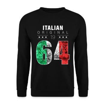 Italian Original 1964 58 Birthday Italy Flag - Unisex Sweatshirt - black - Front - Alina (178cm) & Michal (187cm)