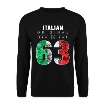 Italian Original 1963 59 birthday Italy flag - Unisex Sweatshirt - black - Front - Alina (178cm) & Michal (187cm)