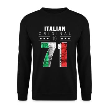 Italian Original 1971 51 Birthday Italy Flag - Unisex Sweatshirt - black - Front - Alina (178cm) & Michal (187cm)