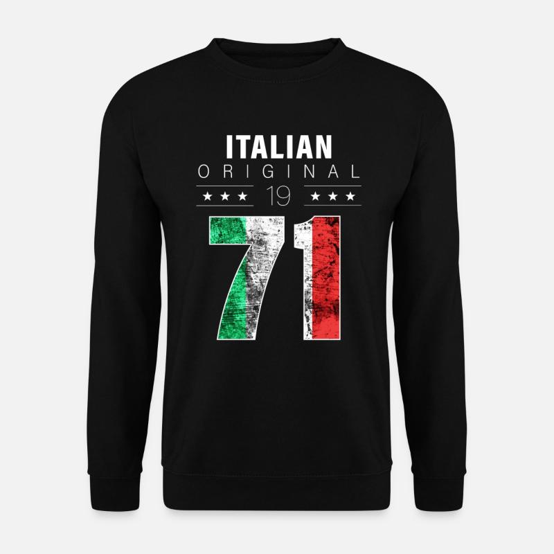 Italian Original 1971 51 Geburtstag Italien Flagge - Unisex Pullover - Schwarz