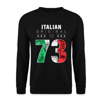 Italian Original 1973 49 Birthday Italy Flag - Unisex Sweatshirt - black - Front - Alina (178cm) & Michal (187cm)