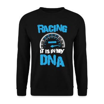 Racing It Is In My DANN Rennsport - Unisex Pullover - Schwarz - Vorne - Alina (178cm) & Michal (187cm)