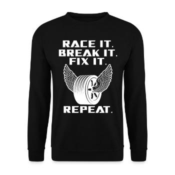 Race It Break It Fix It Racing - Sweat-shirt Unisexe - noir - Devant - Alina (178cm) & Michal (187cm)