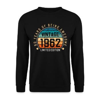 60e anniversaire 60 ans né en 1962 - Sweat-shirt Unisexe - noir - Devant - Alina (178cm) & Michal (187cm)