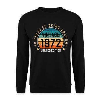 50e anniversaire 50 ans né en 1972 - Sweat-shirt Unisexe - noir - Devant - Alina (178cm) & Michal (187cm)