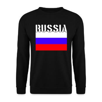 Russia Flag - Unisex Sweatshirt - black - Front - Alina (178cm) & Michal (187cm)