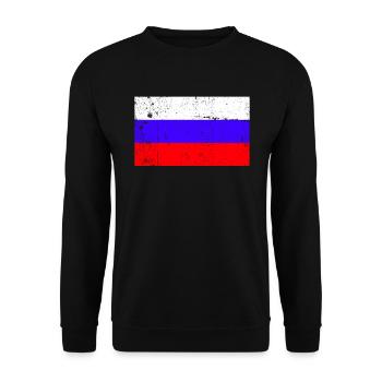 Russia Flag Vintage - Unisex Sweatshirt - black - Front - Alina (178cm) & Michal (187cm)