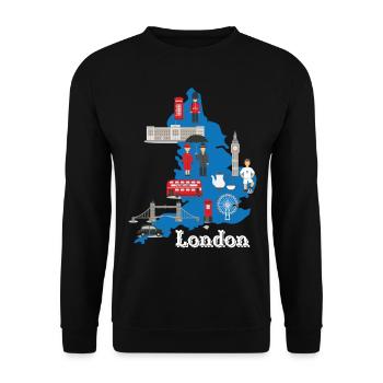 London Is Always A Good Idea UK GB - Unisex Sweatshirt - black - Front - Alina (178cm) & Michal (187cm)