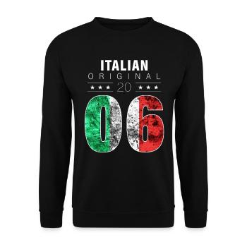 Italian Original 2006 16 Birthday Italy Flag - Unisex Sweatshirt - black - Front - Alina (178cm) & Michal (187cm)