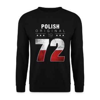 Original polonais 1972 50 Anniversaire Pologne Drapeau - Sweat-shirt Unisexe - noir - Devant - Alina (178cm) & Michal (187cm)