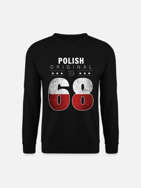 Polish Original 1968 54 Geburtstag Polen Flagge - Unisex Pullover - Schwarz