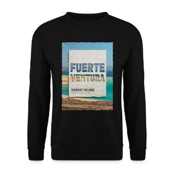 Fuerteventura Sommer Sonne Strand Meer Palmen - Unisex Pullover - Schwarz - Vorne - Alina (178cm) & Michal (187cm)