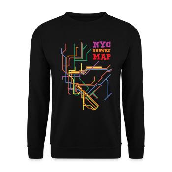 Carte du métro de New York Carte de la ville de New York Usa Cadeau - Sweat-shirt Unisexe - noir - Devant - Alina (178cm) & Michal (187cm)