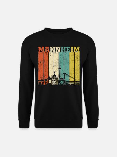 Retro Mannheim Skyline - Unisex Pullover - Schwarz