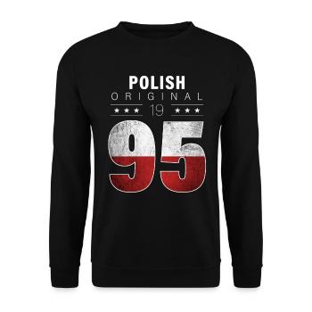 Original polonais 1995 27 Anniversaire Pologne Drapeau - Sweat-shirt Unisexe - noir - Devant - Alina (178cm) & Michal (187cm)