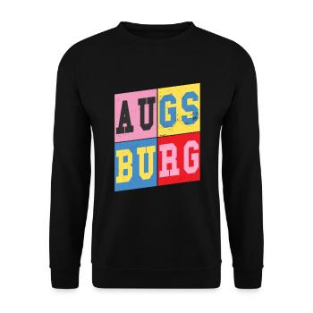 Augsburg Allemagne City Font Retro Home - Sweat-shirt Unisexe - noir - Devant - Alina (178cm) & Michal (187cm)