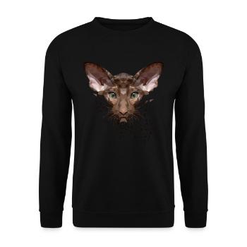 Chat oriental à poil court OKH Stubentiger - Sweat-shirt Unisexe - noir - Devant - Alina (178cm) & Michal (187cm)