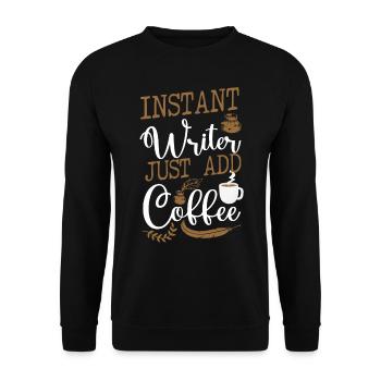 Writing Coffee Novel Writer & - Unisex Sweatshirt - black - Front - Alina (178cm) & Michal (187cm)