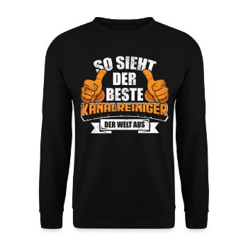 Kanalreiniger Vintage - Unisex Pullover - Schwarz - Vorne - Alina (178cm) & Michal (187cm)