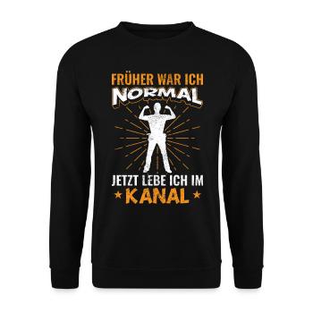 Lustiges Kanalreiniger Sprüche Geschenk - Unisex Pullover - Schwarz - Vorne - Alina (178cm) & Michal (187cm)