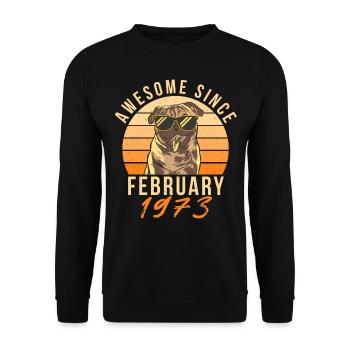 February 1973 Retro - Unisex Sweatshirt - black - Front - Alina (178cm) & Michal (187cm)