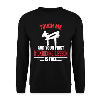 Kickboxing Kickboxer Martial Arts Boxer Sparring - Unisex Pullover - Schwarz - Vorne - Alina (178cm) & Michal (187cm)