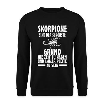 Skorpion - Unisex Pullover - Schwarz - Vorne - Alina (178cm) & Michal (187cm)