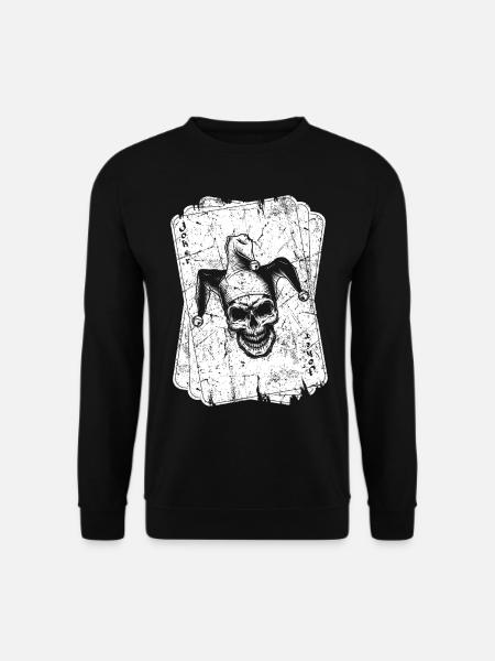 Poker-Karten-Spieler-Vintage-Joker-Karte - Unisex Pullover - Schwarz