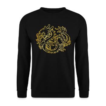 Chinese dragon - Unisex Sweatshirt - black - Front - Alina (178cm) & Michal (187cm)
