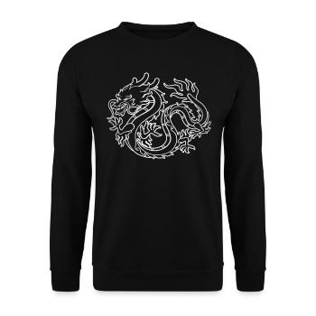 Chinese dragon - Unisex Sweatshirt - black - Front - Alina (178cm) & Michal (187cm)