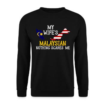 Nothing Scares Me Malaysian Wife Malaysia - Unisex Sweatshirt - black - Front - Alina (178cm) & Michal (187cm)