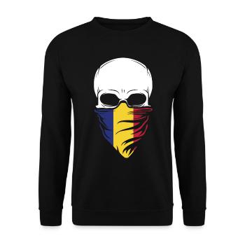 Dia De Los Muertos - Romania Skull - Unisex Pullover - Schwarz - Vorne - Alina (178cm) & Michal (187cm)