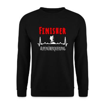 Alpenüberquerung Finisher Alpen Wandern - Unisex Pullover - Schwarz - Vorne - Alina (178cm) & Michal (187cm)