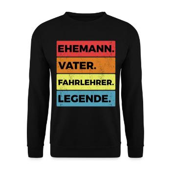Führerschein Prüfung Fahrlehrer Fahrschule - Unisex Pullover - Schwarz - Vorne - Alina (178cm) & Michal (187cm)