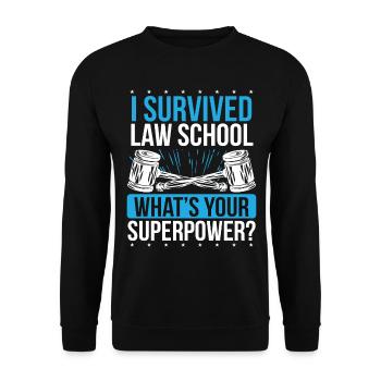 Law Student Essentials Law School Graduate Lawyer - Unisex Sweatshirt - black - Front - Alina (178cm) & Michal (187cm)