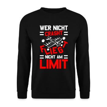 Modellflug Modellbauer Modellflieger Modelflug - Unisex Pullover - Schwarz - Vorne - Alina (178cm) & Michal (187cm)