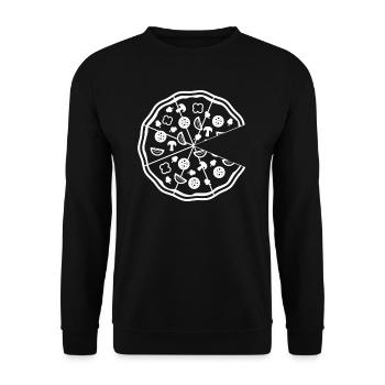Pizza Pärchen Couple Shirt - Unisex Pullover - Schwarz - Vorne - Alina (178cm) & Michal (187cm)
