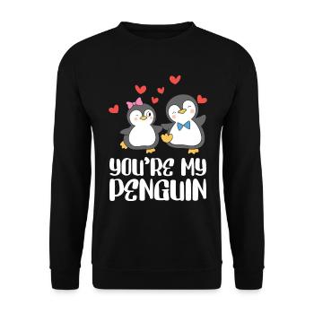 You're my Penguin Valentines Day Couples - Unisex Sweatshirt - black - Front - Alina (178cm) & Michal (187cm)