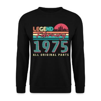 February 1975 Original Retro - Unisex Sweatshirt - black - Front - Alina (178cm) & Michal (187cm)