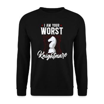 Chess Player Chess Piece Vintage - Unisex Pullover - Schwarz - Vorne - Alina (178cm) & Michal (187cm)