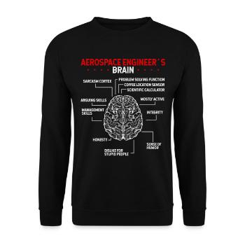 Panneaux d’ingénierie aérospatiale d’ingénieur aérospatial - Sweat-shirt Unisexe - noir - Devant - Alina (178cm) & Michal (187cm)