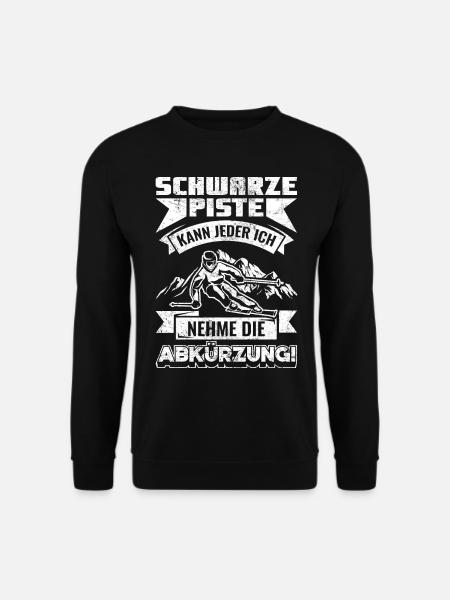 Skifahren lustige Skifahrer Sprüche - Unisex Pullover - Schwarz