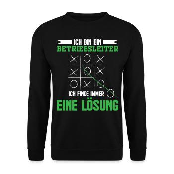 Betriebsleiter - Unisex Pullover - Schwarz - Vorne - Alina (178cm) & Michal (187cm)