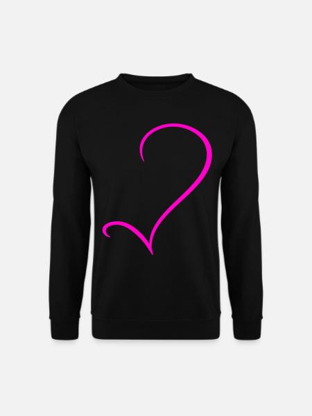 Half Pink Heart - Unisex Sweatshirt - black