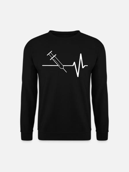 Syringe With ECG line - Unisex Sweatshirt - black