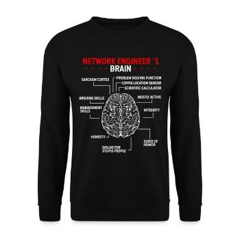 Network Engineering Brain Server Network Engineer - Unisex Pullover - Schwarz - Vorne - Alina (178cm) & Michal (187cm)