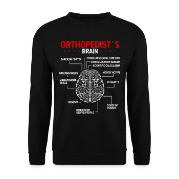 Orthopedist Brain Bone Surgeon Orthopedic Doctor - Unisex Sweatshirt - black - Front - Alina (178cm) & Michal (187cm)