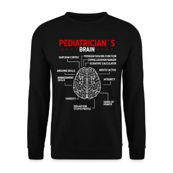 Pediatrician Brain Pediatrician Pediatrics - Unisex Sweatshirt - black - Front - Alina (178cm) & Michal (187cm)